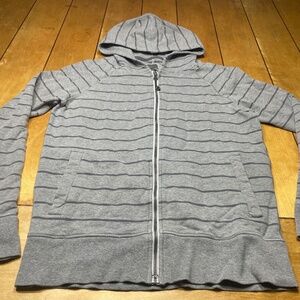 Lululemon Gray Stripe Rollin With My Omies Hoodie Sweatshirt Size XL